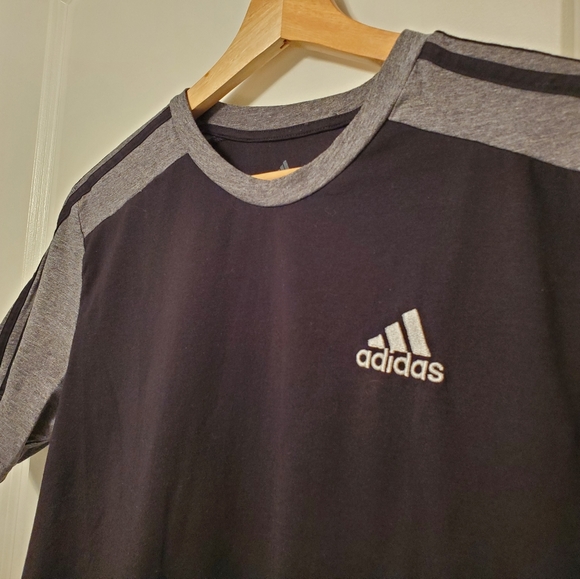 Adidas Essentials Melange Tee Black Grey - Picture 2 of 9